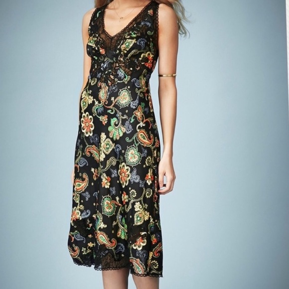 topshop black silk dress